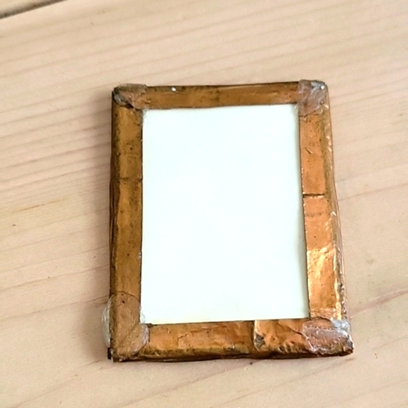 Antique Victorian Photograph Mini Tintype Gold Frame - Picture 3 of 3